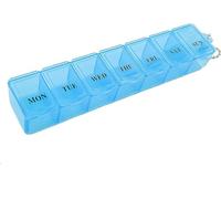 Boxsik - Pastillero Organizador - Pastillero Azul - Estuche para guardar medicamentos de 7 días, 1 vez al día, contenedor de pastillas semanales para suplementos