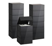 BoxSkivra Caja de regalo magnética negra, paquete de 15 cajas de regalo plegables de 10 x 10 x 5 pulgadas, cajas de regalo negras a granel con tapas, embalaje para pequeñas empresas, caja de regalo de