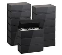BoxSkivra Caja de regalo magnética negra, paquete de 15 cajas de regalo plegables de 9.5 x 6 x 3 pulgadas, cajas de regalo negras a granel con tapas, embalaje para pequeñas empresas, caja de regalo de