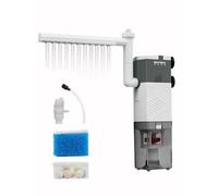 boxtech Filtro Acuario 4 en 1 Multifunción - Sistema de Filtración Segura, Lluvia, Oxigenación y Olas Suaves para la Mayoría de Peceras, Motor Silencioso con Modelos 6W