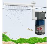 boxtech Filtro de Acuario Interno 3 W, 4 en 1 Filtro de Acuario Bomba de Potencia Ultra Silencioso Filtro de Esponja Ajustable, Caudal 220 L/H, Apto para 5-65 litros