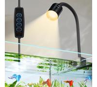 boxtech Lámpara LED 3W para Acuarios - Proyector COB ajustable con 3 modos de iluminación, ideal para nano acuarios y peceras pequeñas [Clase de eficiencia energética G]