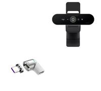BoxWave Adaptador compatible con cámara web Logitech 4K Pro, adaptador de ángulo MagnetoSnap PD, conector de carga magnético, protector de dispositivos, plateado metálico