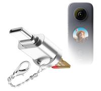 BoxWave Adaptador compatible con Insta360 ONE X2 - Mini Reader de tarjetas Micro SD, lector USB tipo C OTG USB 3.0, llavero adaptador - Plata metálica