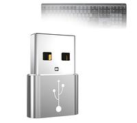 BoxWave Adaptador compatible con Logitech MX Mechanical - USB-A a C PortChanger (paquete de 5), adaptador de datos de carga OTG tipo C, plateado metálico
