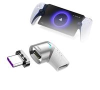 BoxWave Adaptador compatible con PlayStation Portal, adaptador de ángulo MagnetoSnap PD, conector de carga magnético, protector de dispositivos, plateado metálico