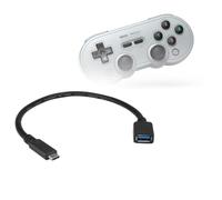 BoxWave Cable compatible con 8BitDo SN30 Pro Bluetooth Gamepad - Adaptador de expansión USB, añade hardware conectado USB a tu teléfono