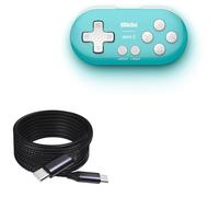 BoxWave Cable compatible con 8BitDo Zero 2 - Cable PD DirectSync (10 pies) - USB-C a USB-C (100 W), carga rápida de aleación de nailon trenzado tipo C largo - Negro azabache