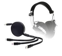 BoxWave Cable compatible con auriculares inalámbricos BOSS Waza-Air para guitarra - AllCharge PD miniSync (100 W), cable USB portátil de carga retráctil de alta velocidad, negro azabache