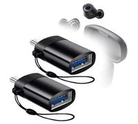 BoxWave Cable compatible con Baseus Bowie MA10 - USB-C a A PortChanger (paquete de 2), llavero portátil USB tipo C OTG USB - Negro pizarra