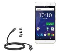 BoxWave Cable compatible con BenQ F55 - MagnetoSnap PD AllCharge Cable (100 W), carga magnética trenzada USB tipo C Micro - Negro azabache