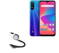 BoxWave Cable compatible con BLU G61 - AllCharge miniSync, retráctil, cable USB portátil, color negro azabache