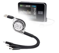 BoxWave Cable compatible con bomba de insulina Tandem t:Slim X2, AllCharge miniSync, retráctil, cable USB portátil, color negro azabache