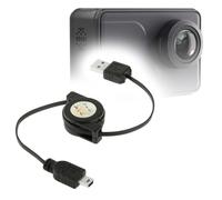 BoxWave Cable compatible con cámara de acción AKASO V50 Pro, miniSync, retráctil, cable de sincronización portátil