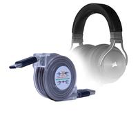 BoxWave Cable compatible con Corsair Virtuoso RGB Wireless XT - miniSync - USB-A a USB tipo C, cable retráctil de 5 longitudes preestablecidas para evitar enredos