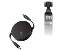 BoxWave Cable compatible con DJI Osmo Pocket - PD miniSync (240 W), cable USB tipo C portátil retráctil PD de 240 W, color negro azabache