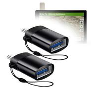 BoxWave Cable compatible con Garmin Tread SxS - USB-C a A PortChanger (paquete de 2), USB tipo C OTG USB portátil llavero - Negro pizarra