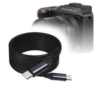 BoxWave Cable compatible con Hasselblad X2D 100C - Cable DirectSync PD (10 pies) - USB-C a USB-C (100 W), cable de aleación de nailon trenzado PD de 10 pies de largo para Hasselblad X2D 100C - Negro