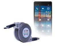 BoxWave Cable compatible con HP Elite x3 - miniSync - USB-A a USB tipo C, cable retráctil de 5 longitudes preestablecidas para evitar enredos