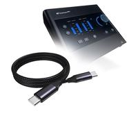 BoxWave Cable compatible con interfaz de audio USB-C PreSonus Quantum ES 2 - Cable PD DirectSync (3 pies) - USB-C a USB-C (100 W), carga trenzada tipo C y sincronización rápida - Negro azabache