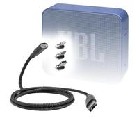 BoxWave Cable compatible con JBL Go Essential - MagnetoSnap PD AllCharge Cable (100 W), carga magnética trenzada USB tipo C Micro - Negro azabache