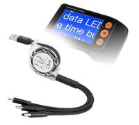 BoxWave Cable compatible con la lupa digital Eyoyo YS008, AllCharge miniSync, cable USB retráctil y portátil, color negro azabache