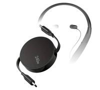 BoxWave Cable compatible con LG Tone NP3 - PD miniSync (240 W), cable USB tipo C portátil retráctil PD de 240 W, color negro azabache