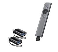 BoxWave Cable compatible con Logitech Spotlight Presentation Remote - USB-C a A PortChanger (paquete de 2), llavero portátil USB tipo C OTG USB - Negro pizarra