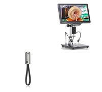 BoxWave Cable compatible con microscopio digital Elikliv EDM202 LCD (10.1 pulgadas), cargador de llavero USB tipo C, llavero USB tipo C a tipo A de 8 pulgadas, color negro azabache