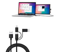 BoxWave - Cable compatible con Mobile Pixels Duex Lite (cable 3 en 1) AllCharge para Mobile Pixels Duex Lite, color negro azabache