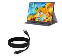 BoxWave Cable compatible con monitor portátil ForHelp FHD 1080p (15.6 pulgadas), DirectSync, USB 3.0 A a USB 3.1 tipo C, cable de carga y sincronización USB C, 6 pies, color negro