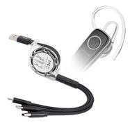 BoxWave Cable compatible con Nokia Solo Bud+ AllCharge miniSync, retráctil, cable USB portátil, color negro azabache