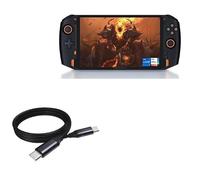 BoxWave Cable compatible con OneXPlayer One-GX 1 - Cable DirectSync PD (3 pies) - USB-C a USB-C (100 W), cable de carga y sincronización trenzado tipo C de 3 pies - Negro azabache