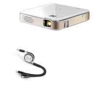 BoxWave Cable compatible con proyector inalámbrico portátil Kodak Luma 150, AllCharge miniSync, retráctil, cable USB portátil, color negro azabache