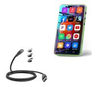 BoxWave Cable compatible con reproductor de MP3 MYMAHDI (4 pulgadas) - MagnetoSnap PD AllCharge Cable (100 W), carga magnética trenzada USB tipo C Micro - Negro azabache