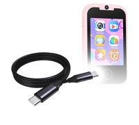 BoxWave Cable compatible con reproductor de música MP3 Prysyedawn Kids (2.8 pulgadas) - Cable PD DirectSync (3 pies) - USB-C a USB-C (100 W), carga trenzada tipo C y sincronización rápida - Negro