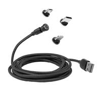 BoxWave Cable compatible con Ricoh Theta Z1 - MagnetoSnap AllCharge Cable, cable de carga magnético USB tipo C Micro USB - Negro azabache