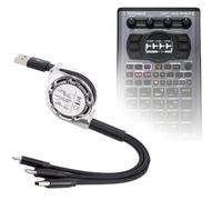 BoxWave Cable compatible con Roland SP-404 MKII - AllCharge miniSync, retráctil, cable USB portátil, color negro azabache