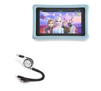 BoxWave Cable compatible con tablet Pebble Gear Kids - AllCharge miniSync, retráctil, cable USB portátil, color negro azabache