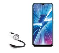 BoxWave Cable compatible con vivo Y17 - AllCharge miniSync, retráctil, cable USB portátil, color negro azabache