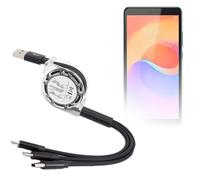 BoxWave Cable compatible con ZTE Blade A31 Plus - AllCharge miniSync, retráctil, cable USB portátil - Negro azabache