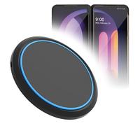 BoxWave Cargador compatible con LG V60 ThinQ 5G - Cargador inalámbrico SwiftCharge PowerDisc (15 W) con cargadores inalámbricos que requieren minicubo QC3.0, cargador de escritorio circular Qi