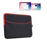 BoxWave - Funda compatible con Mobile Pixels Duex Lite (funda de neopreno suave con bolsillo con cremallera), color negro azabache con ribete rojo