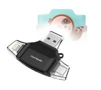 BoxWave Smart Gadget compatible con Kidamento K Zippy The Sloth - AllReader lector de tarjetas SD, lector de tarjetas microSD SD compacto USB - Negro azabache