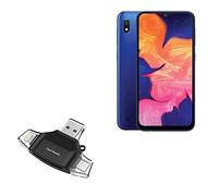 BoxWave Smart Gadget compatible con Samsung Galaxy A10e - AllReader lector de tarjetas SD, lector de tarjetas microSD compacto USB - Negro azabache