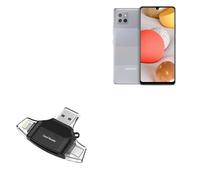 BoxWave Smart Gadget compatible con Samsung Galaxy A42 5G - AllReader lector de tarjetas SD, lector de tarjetas microSD compacto USB - Negro azabache