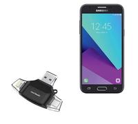BoxWave Smart Gadget compatible con Samsung Galaxy J3 Luna Pro - AllReader lector de tarjetas SD, lector de tarjetas microSD compacto USB - Negro azabache