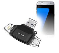 BoxWave Smart Gadget compatible con Samsung Galaxy S7 - AllReader lector de tarjetas SD, lector de tarjetas microSD compacto USB - negro azabache