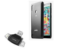BoxWave Smart Gadget compatible con ZTE Gabb Z2 - AllReader lector de tarjetas SD, lector de tarjetas microSD compacto USB - Negro azabache
