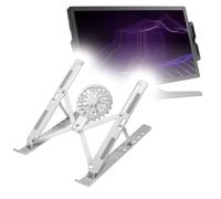 BoxWave Soporte y soporte compatible con Wacom Cintiq Pro 27 - Soporte QuickSwitch con ventilador de refrigeración, portátil, ventilador de visión multiángulo, plateado metálico